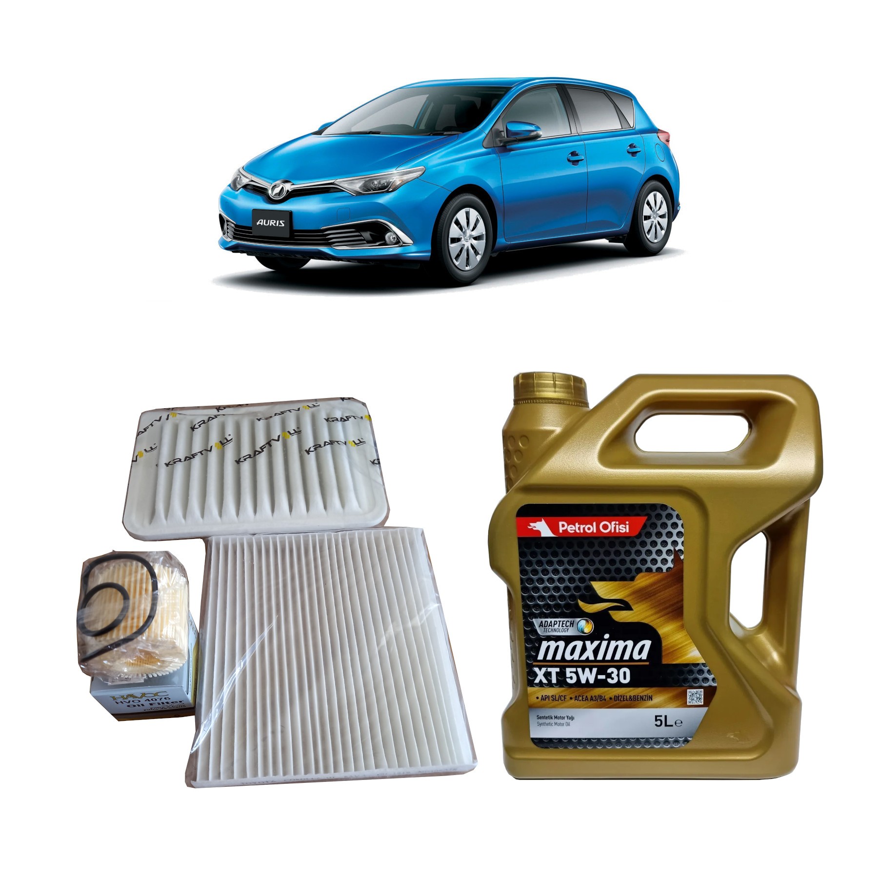 2013-2018 TOYOTA AURİS PERİYODİK BAKIM SETİ 1.33 VE 1.6 BENZİNLİ / LPG'Lİ MOTORLAR İÇİN PETROL OFİSİ
