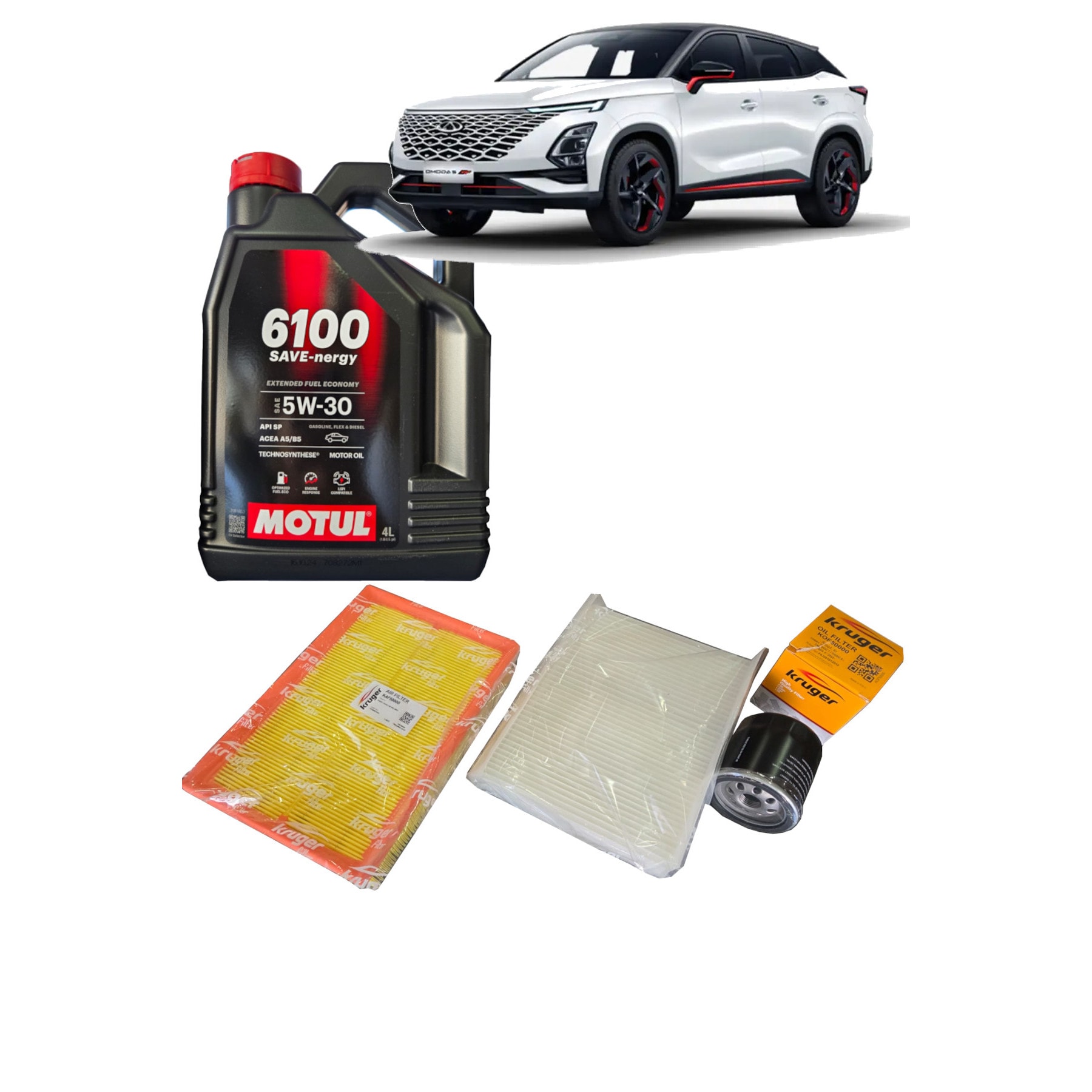 CHERY OMODA 5 PERİYODİK YAĞ BAKIM SETİ 5W 30 MOTUL 6100 + HAVA + POLEN + YAĞ FİLTRSİ