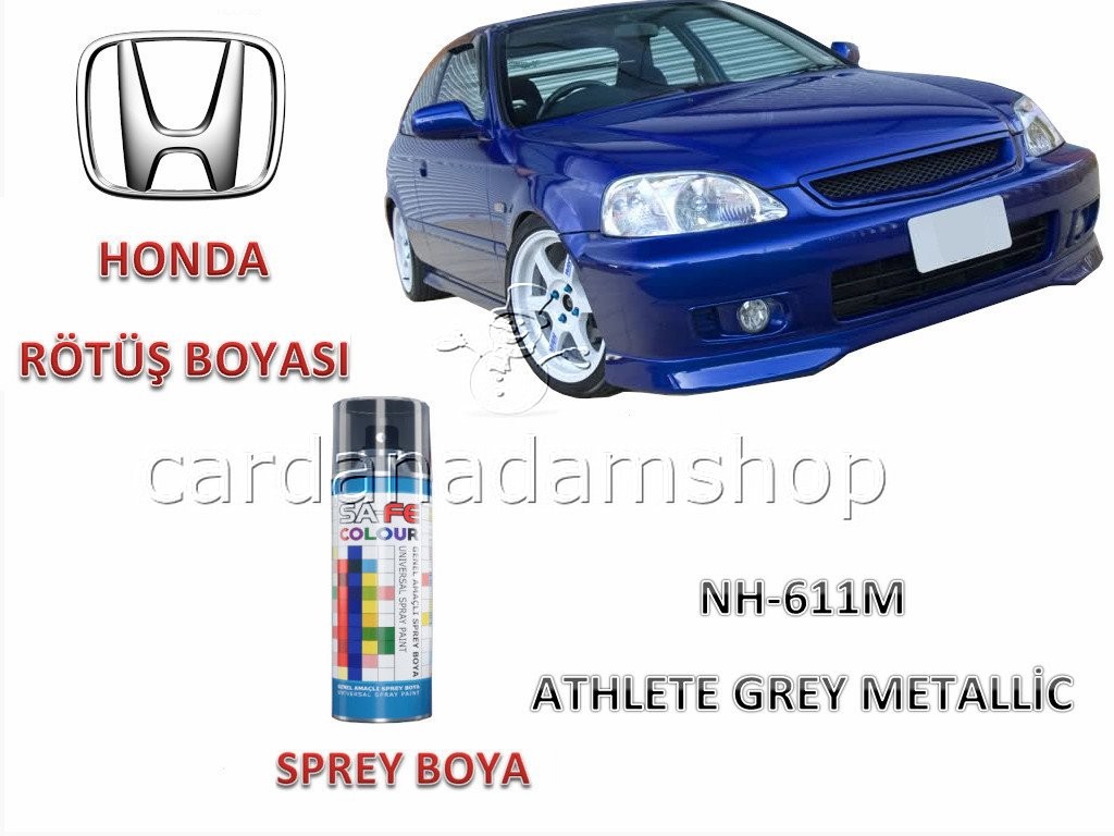 1996-2001 HONDA CİVİC ATHLETE GRAY METALLİC NH611M RÖTUŞ BOYASI 400 ml. SPREY KUTU