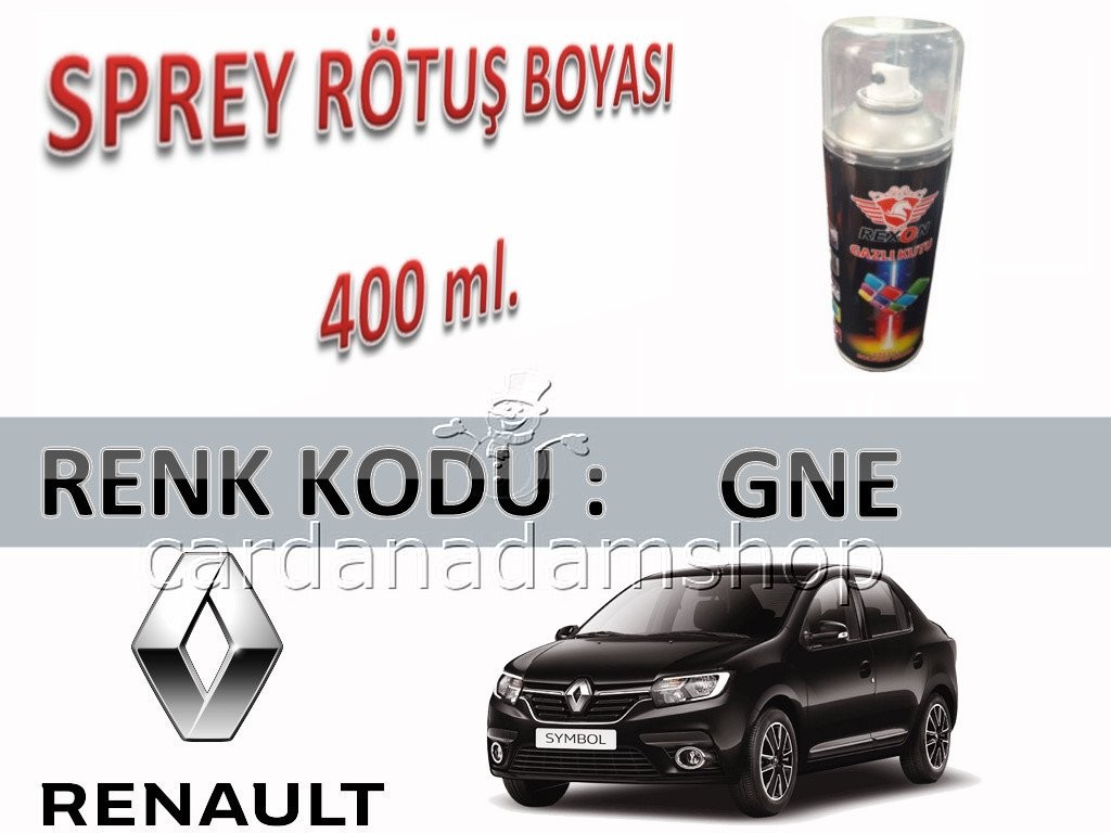 2013-2021 RENAULT SYMBOL DİAMOND BLACK PEARL GNE SİYAH RÖTUŞ BOYASI 400 ml. SPREY KUTU