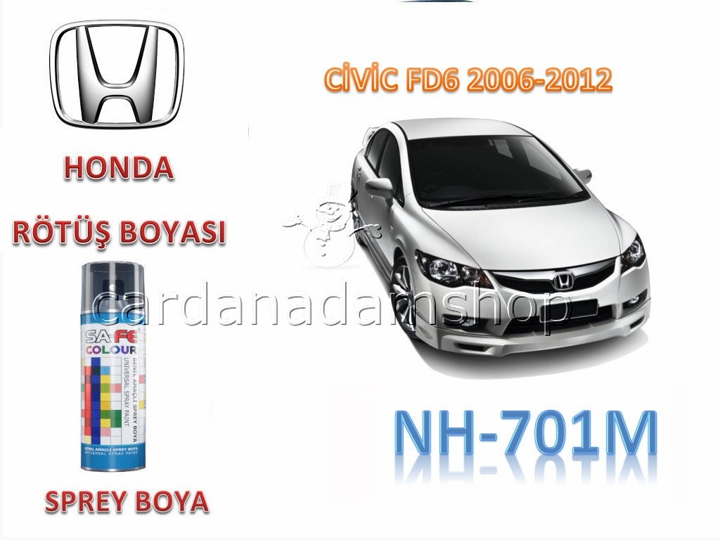 2006-2012 HONDA CİVİC GALAXY GRAY METALLİC NH701M RÖTUŞ BOYASI 400 ml. SPREY KUTU