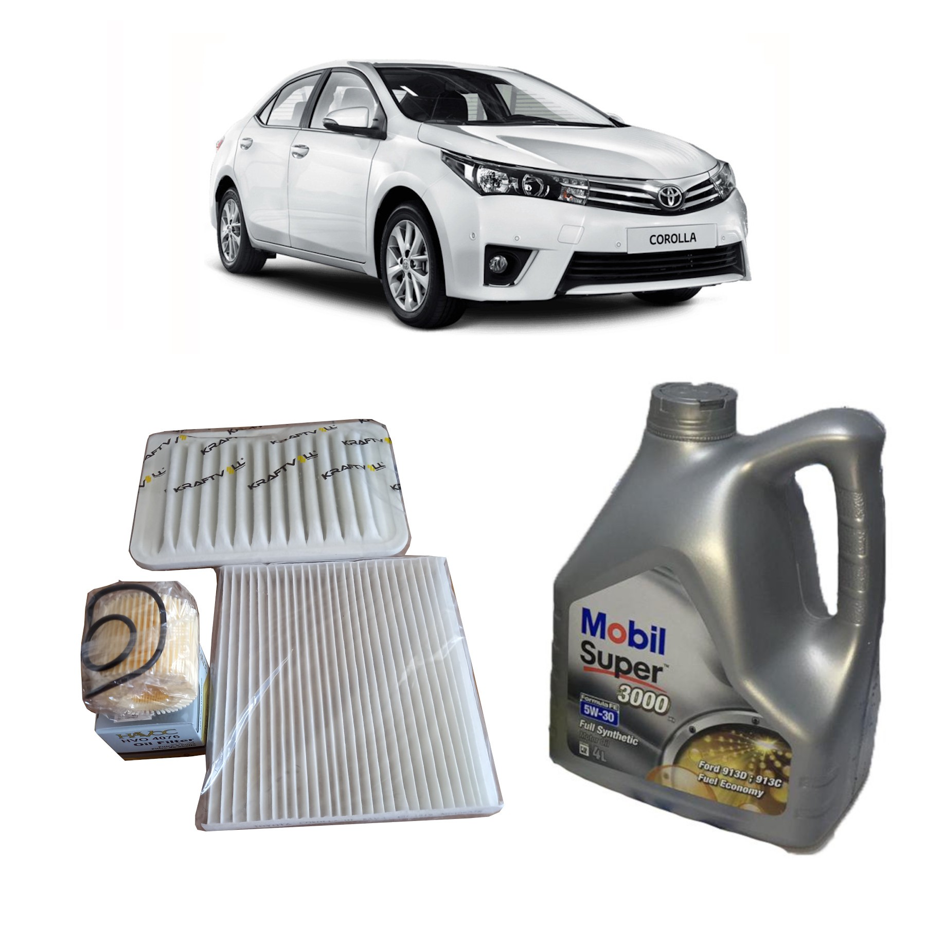 2012-2018 TOYOTA COROLLA PERİYODİK BAKIM SETİ 1.33 VE 1.6 BENZİNLİ / LPG'Lİ MOTORLAR İÇİN MOBİL 5W 30
