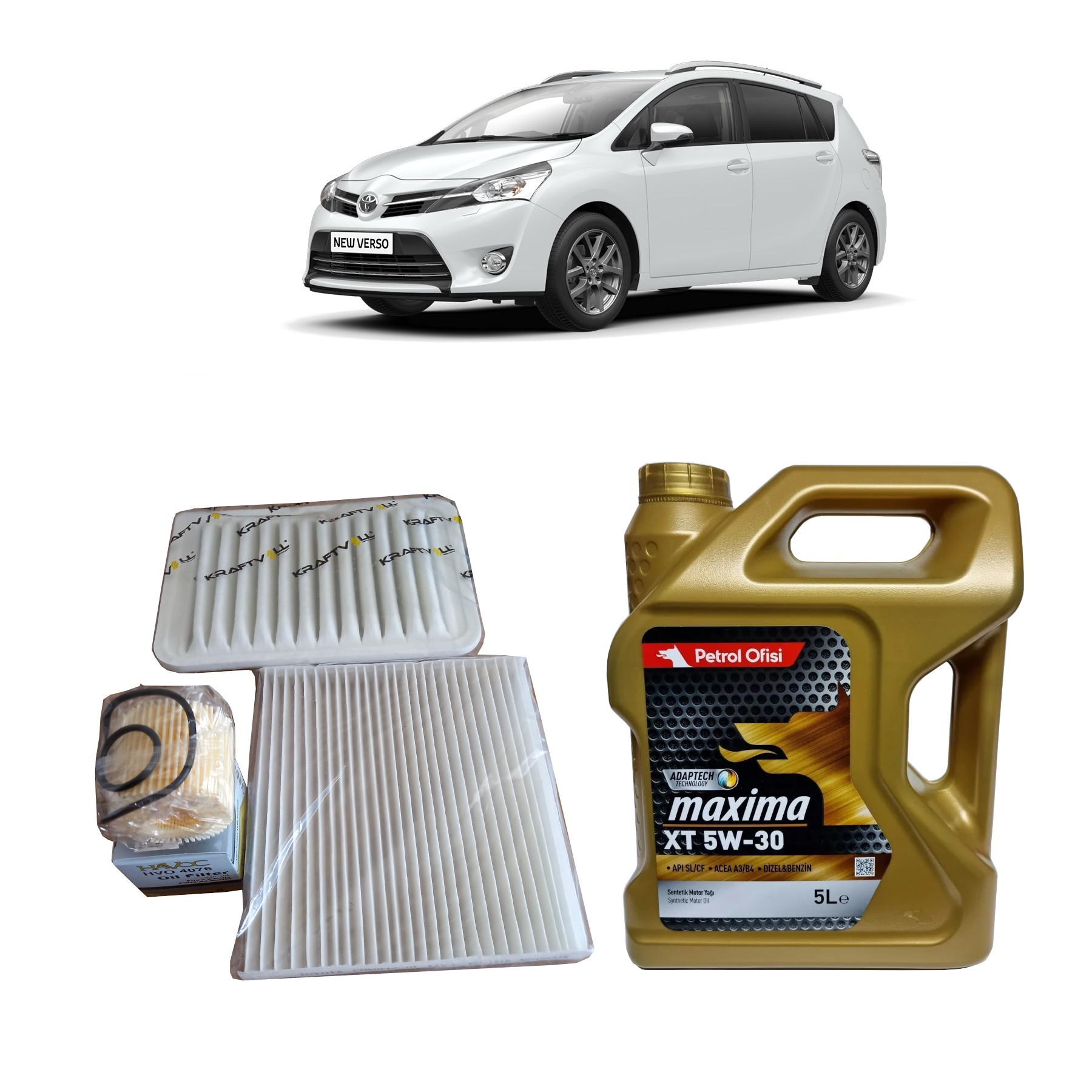 2010-2018 TOYOTA VERSO PERİYODİK BAKIM SETİ 1.6 BENZİNLİ / LPG'Lİ MOTORLAR İÇİN PETROL OFİSİ