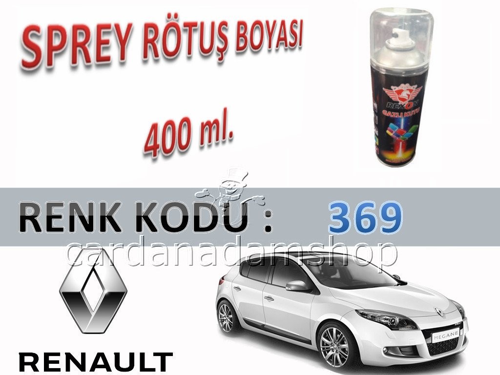 RENAULT MEGANE BLANC GLACİER 369 BEYAZ RÖTUŞ BOYASI 400 ml. SPREY KUTU