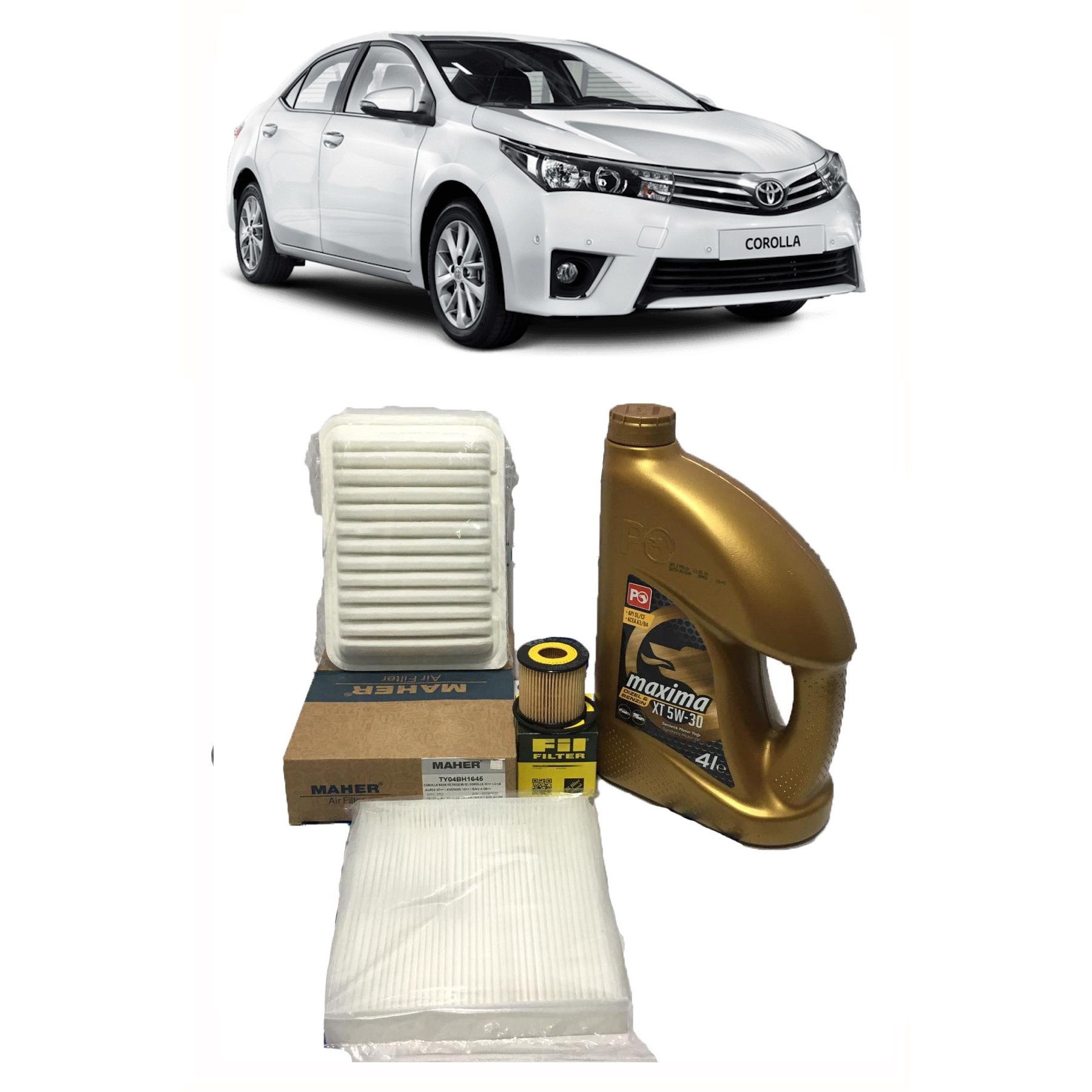 2011-2018 TOYOTA COROLLA PERİYODİK BAKIM SETİ 1.33 VE 1.6 BENZİNLİ / LPG'Lİ MOTORLAR İÇİN PETROL OFİSİ