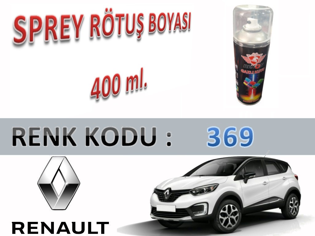 RENAULT CAPTUR BLANC GLACİER 369 BEYAZ RÖTUŞ BOYASI 400 ml. SPREY KUTU