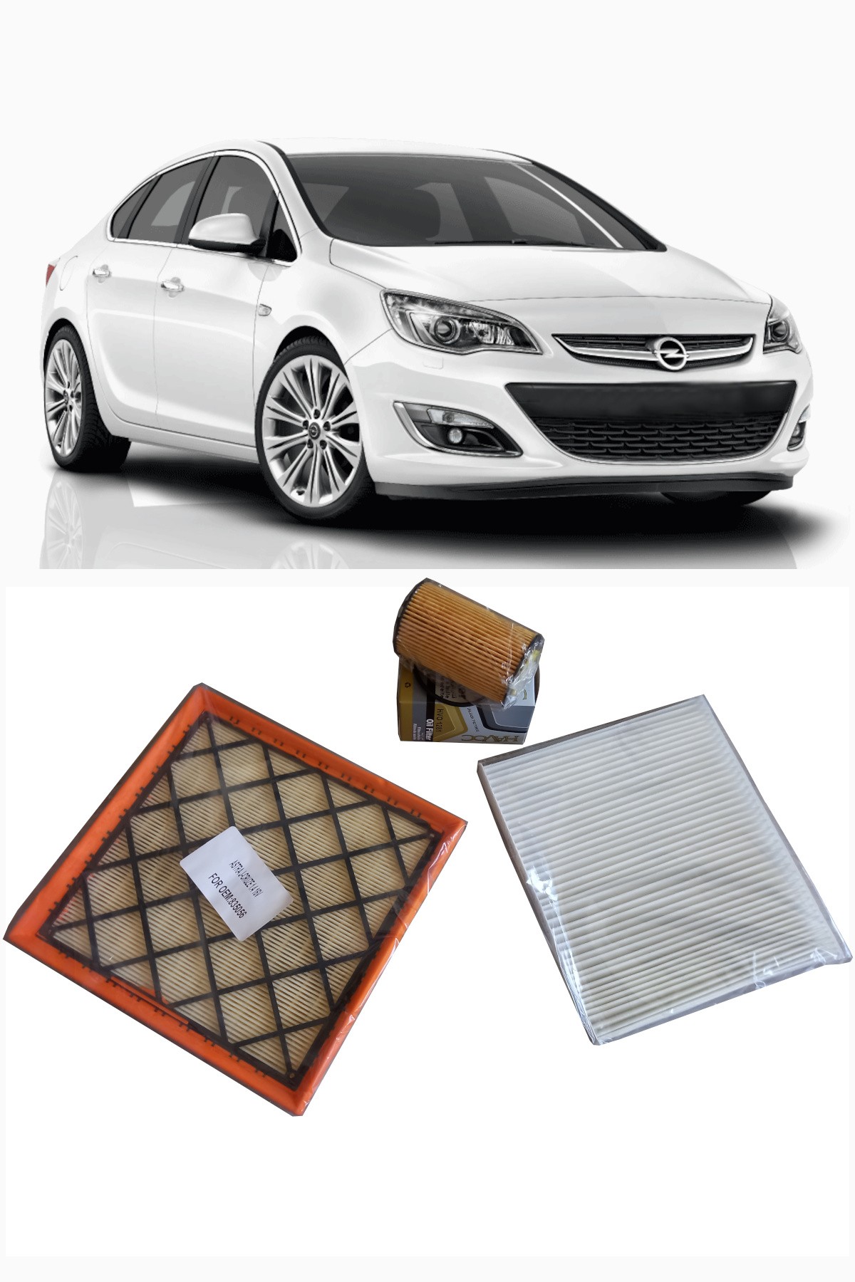 OPEL ASTRA J 1.6 BENZİNLİ PERİYODİK BAKIM FİLTRE SETİ HAVA + POLEN + YAĞ FİLTRESİ