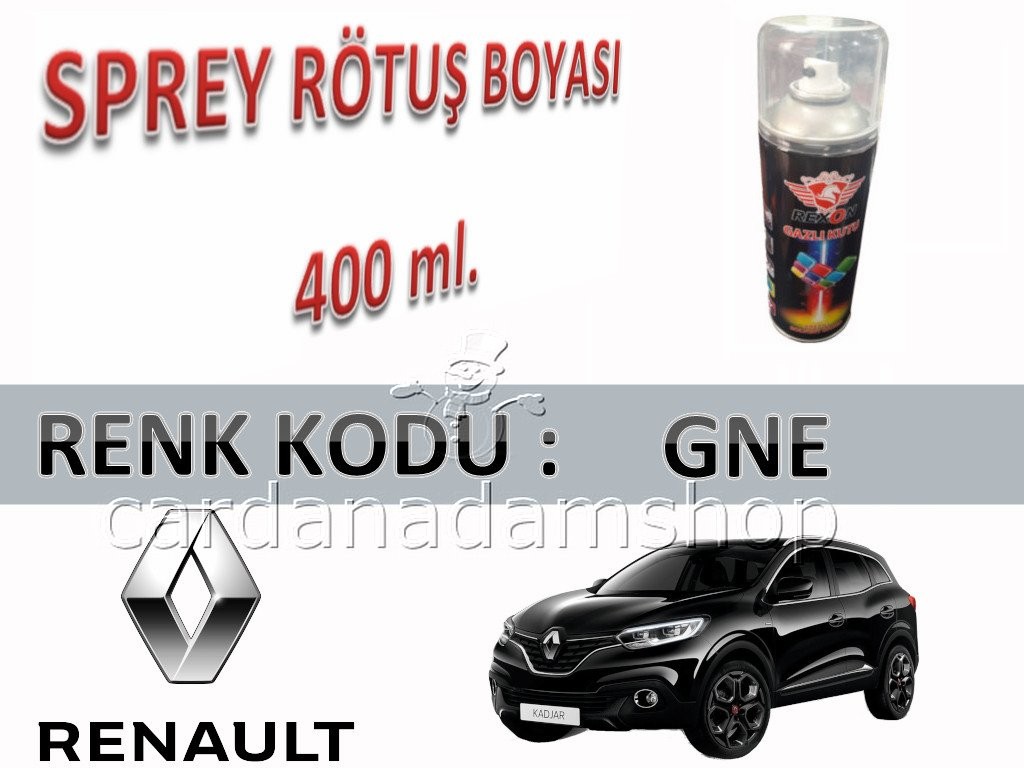 RENAULT KADJAR DİAMOND BLACK PEARL GNE SİYAH RÖTUŞ BOYASI 400 ml. SPREY KUTU