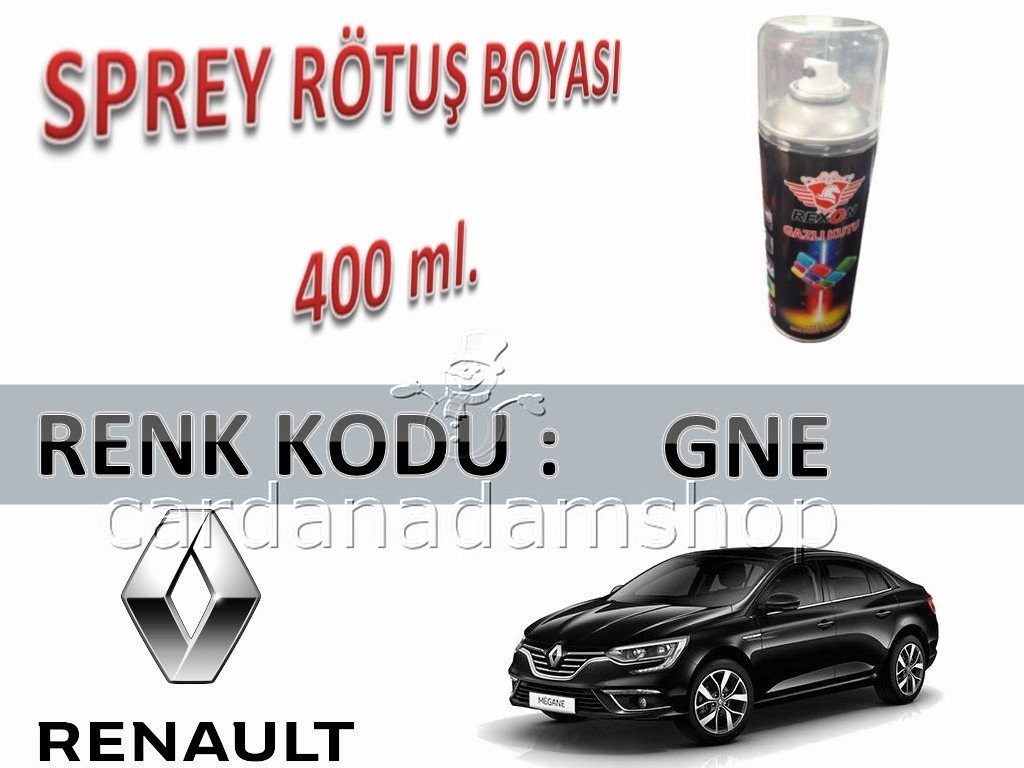 RENAULT MEGANE 4 DİAMOND BLACK PEARL GNE SİYAH RÖTUŞ BOYASI 400 ml. SPREY KUTU
