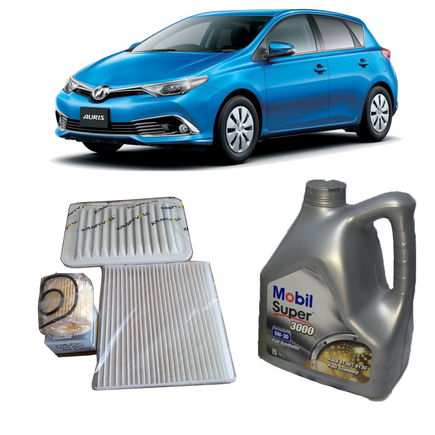 2013-2018 TOYOTA AURİS PERİYODİK BAKIM SETİ 1.33 VE 1.6 BENZİNLİ / LPG'Lİ MOTORLAR İÇİN MOBİL 5W 30