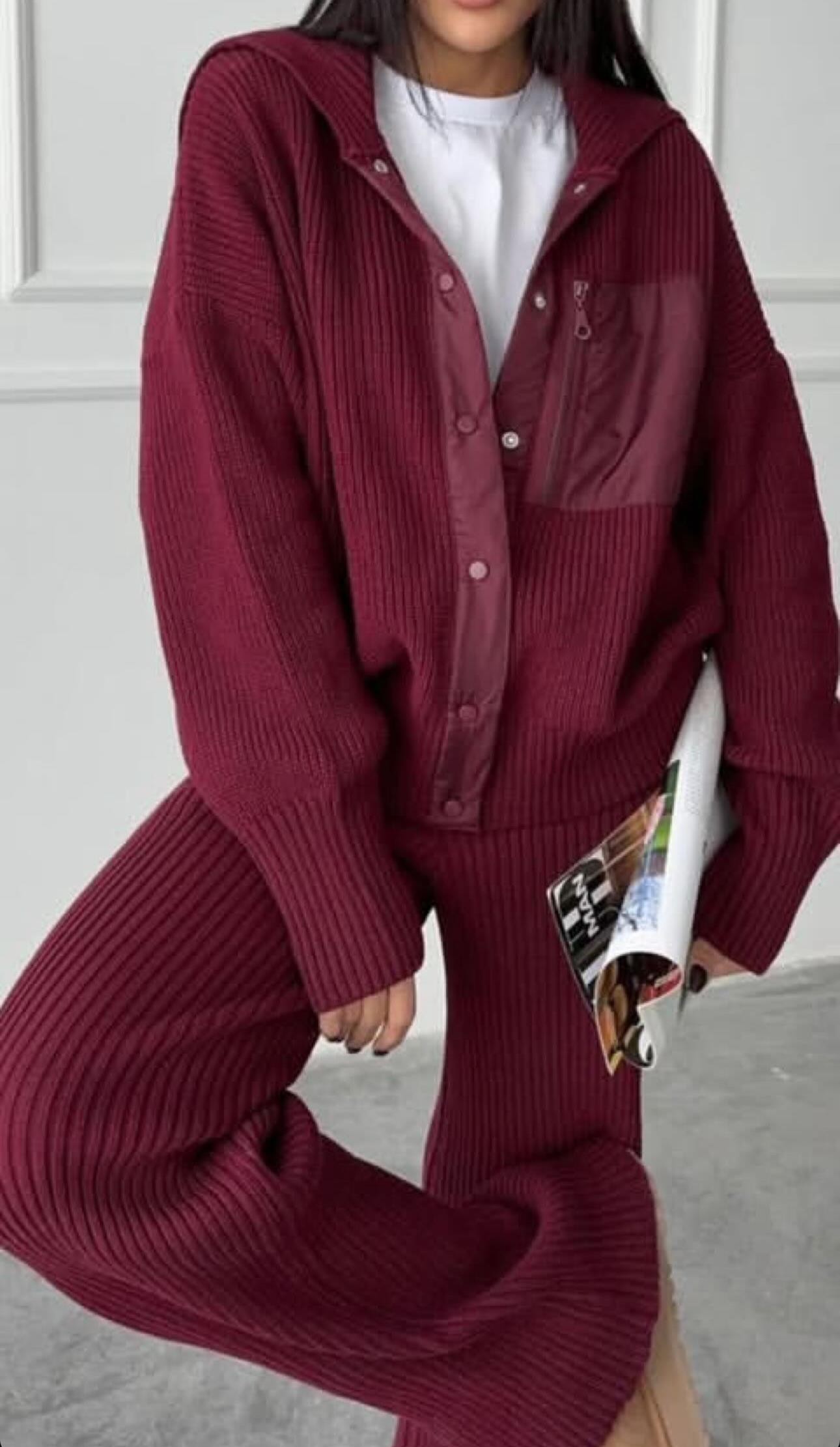 BORDO ÇELİK ÖRME TAKIM