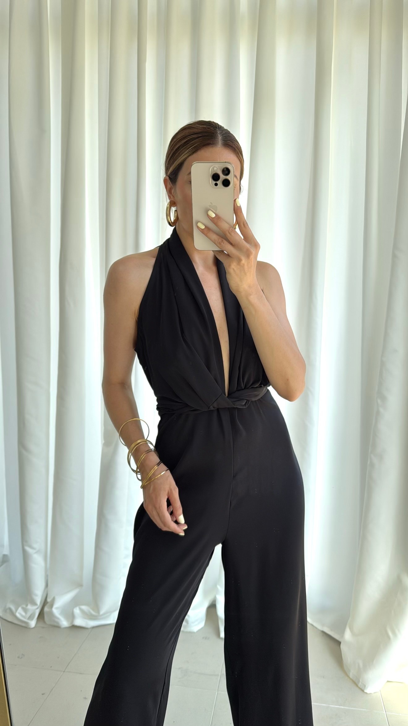 CREP KUMAŞ DÜĞÜM DETAY TULUM-SİYAH