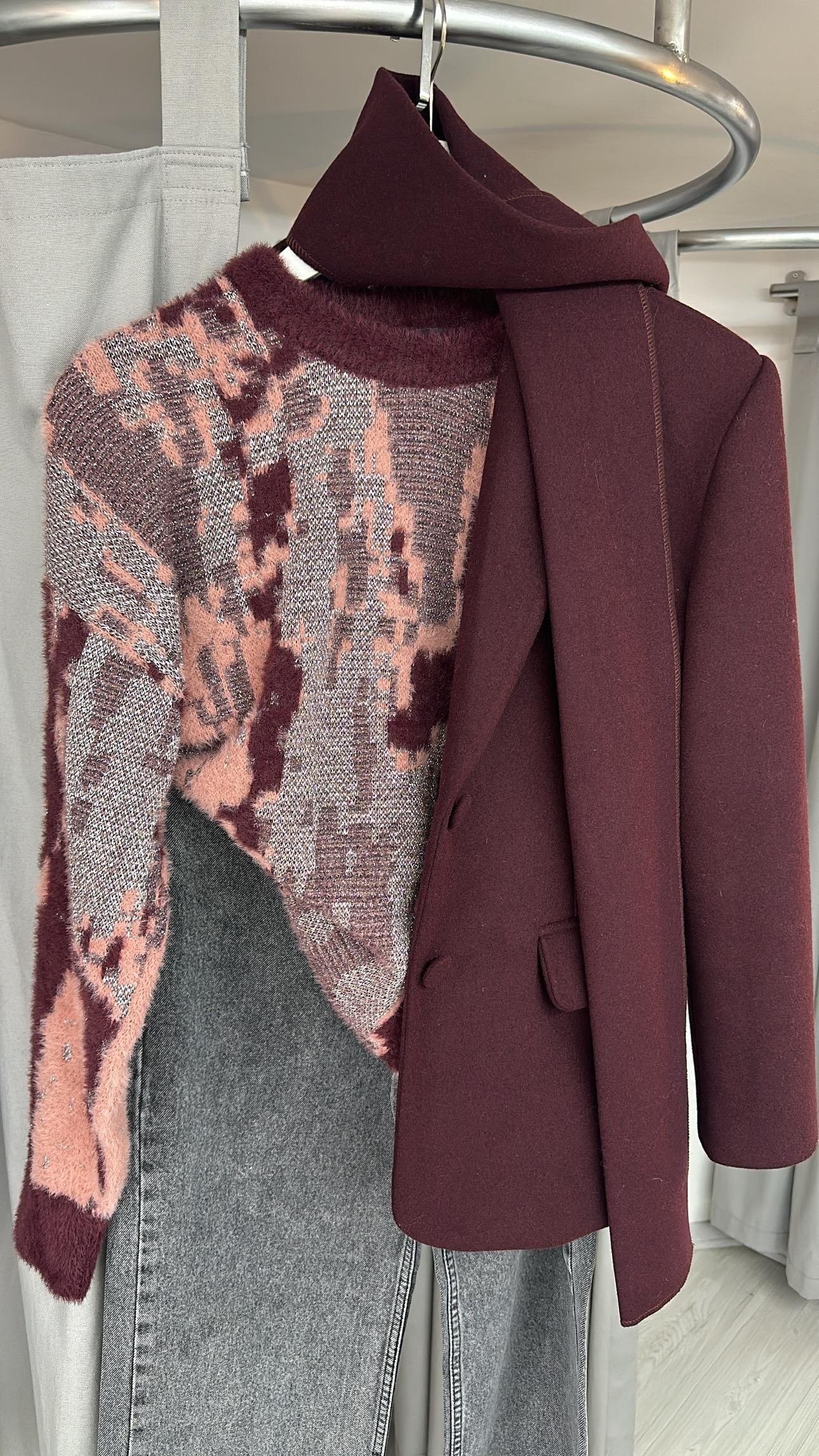 BORDO DESENLİ KAZAK 