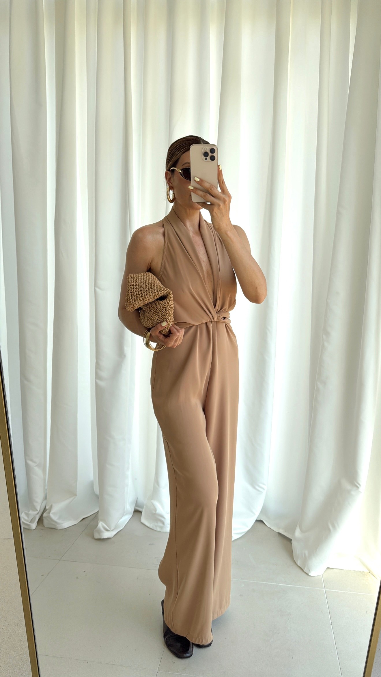 CREP KUMAŞ DÜĞÜM DETAY TULUM-YAĞ YEŞİLİ 