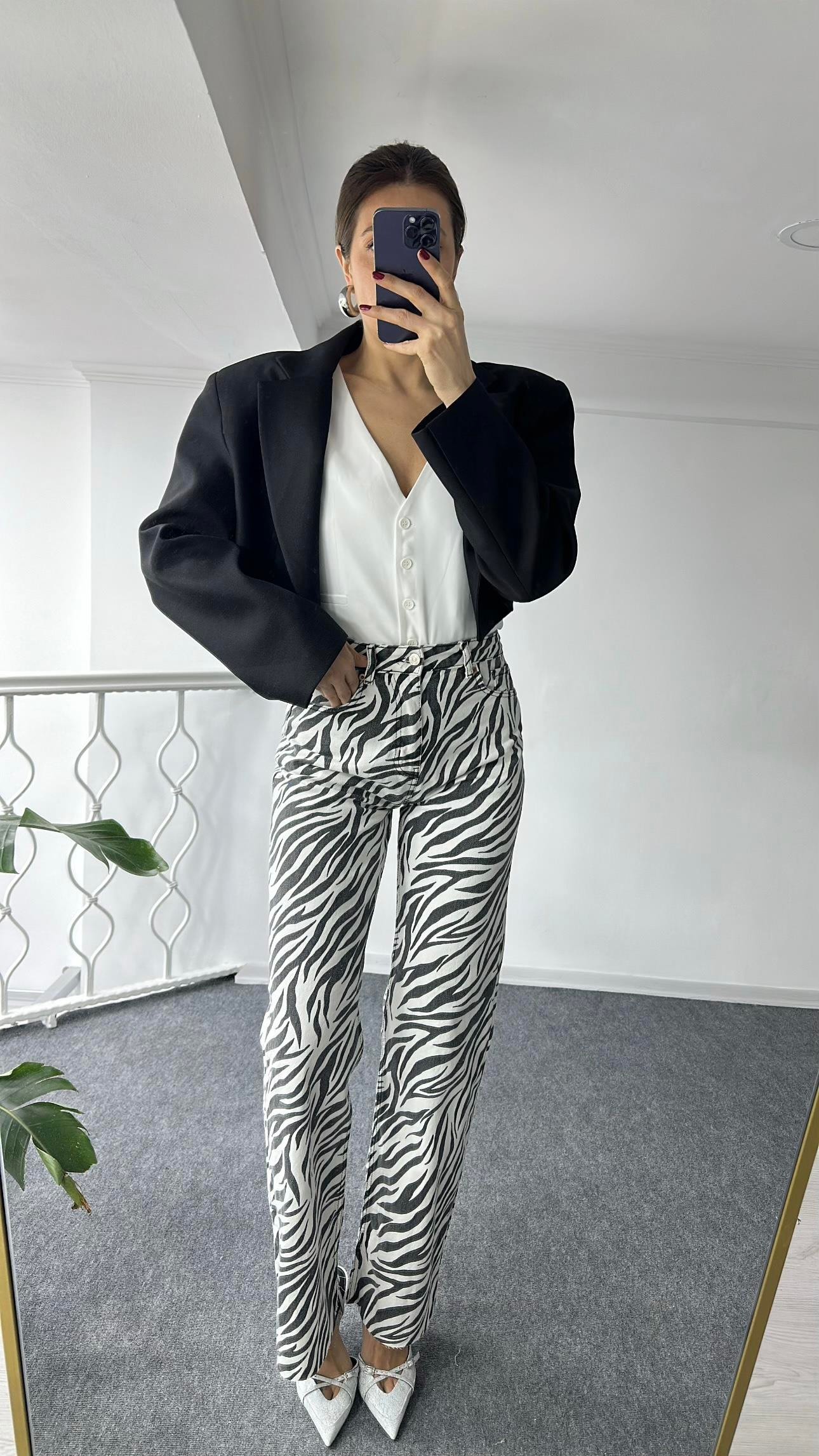 Zebra Desen Jean