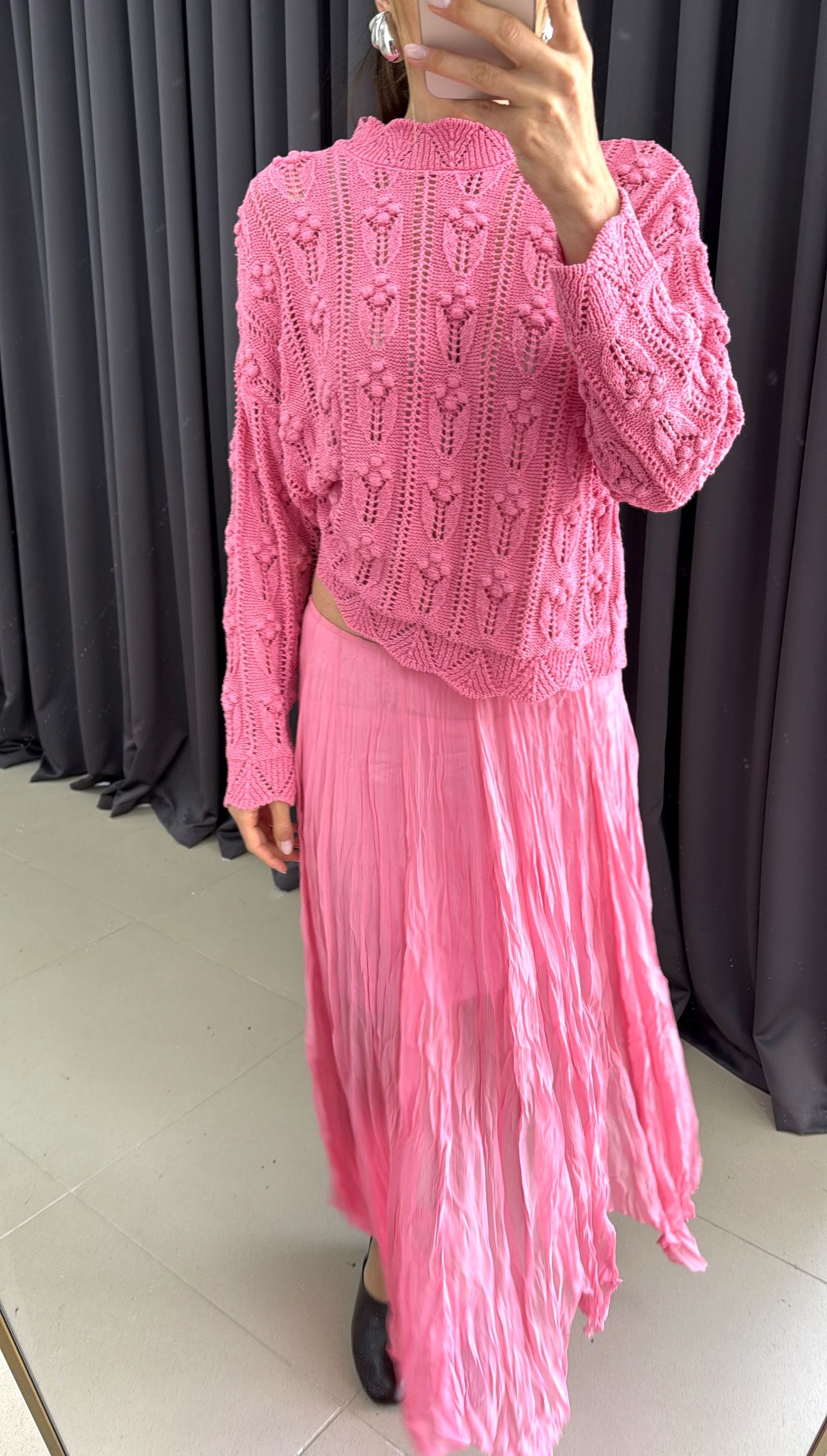 PEMBE KIRIŞIK GÖRÜNÜMLÜ ASTARLI ETEK