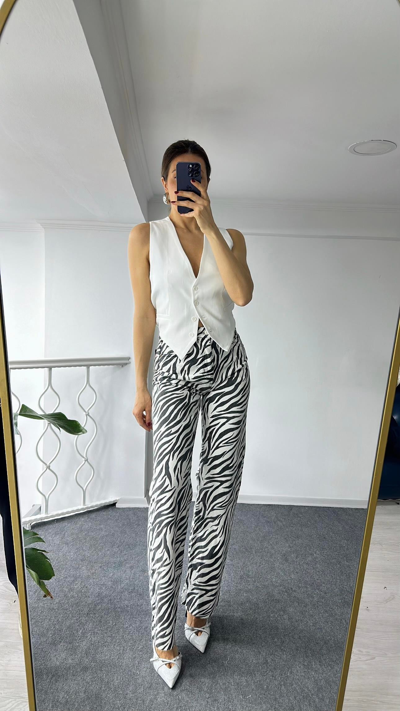 Zebra Desen Jean