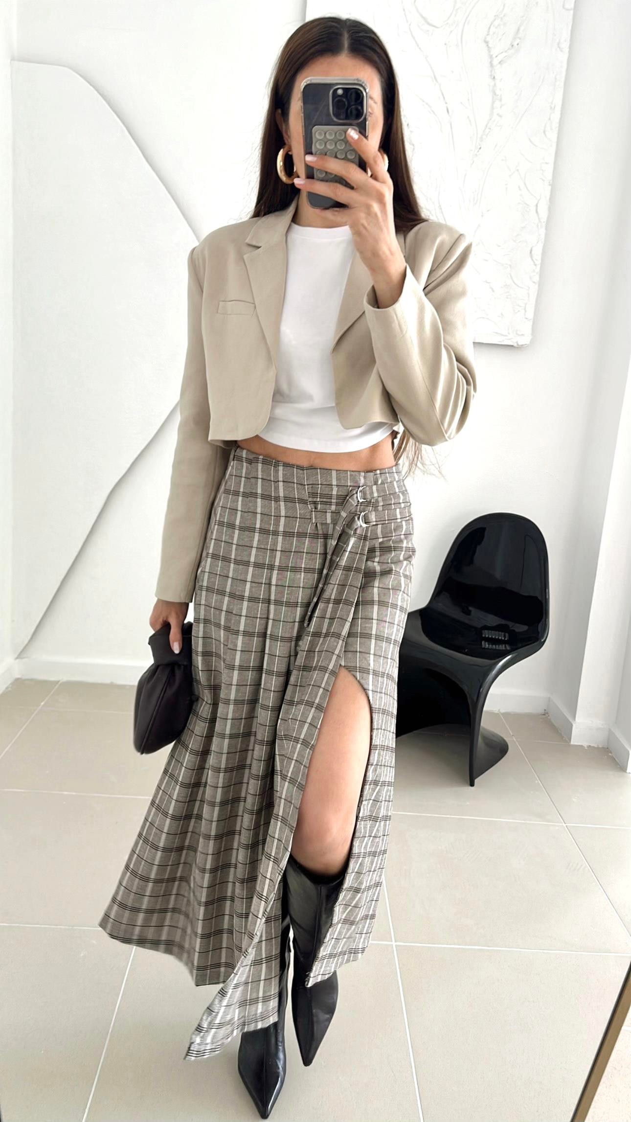 KREM KETEN CROP CEKET
