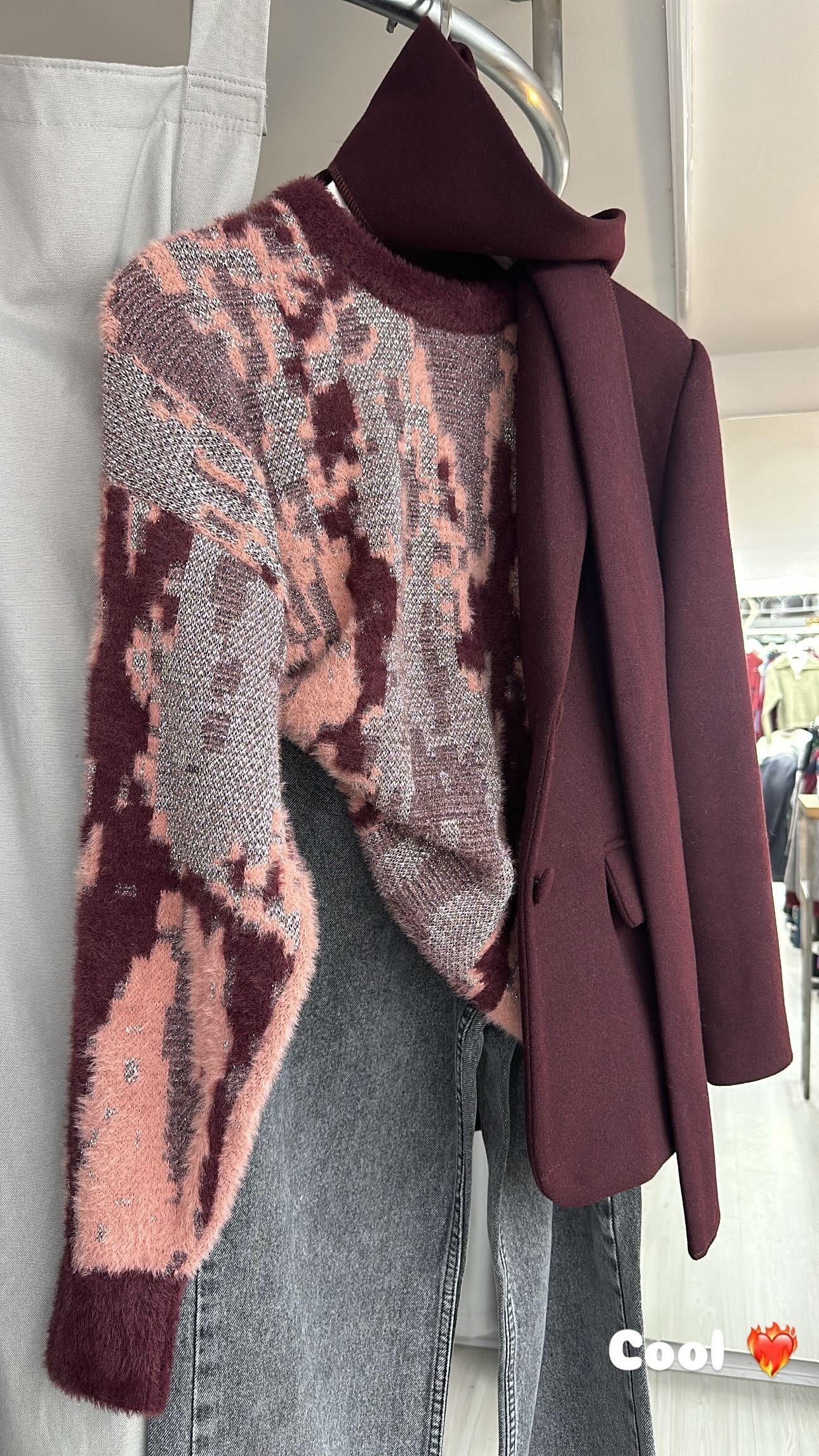 BORDO DESENLİ KAZAK 