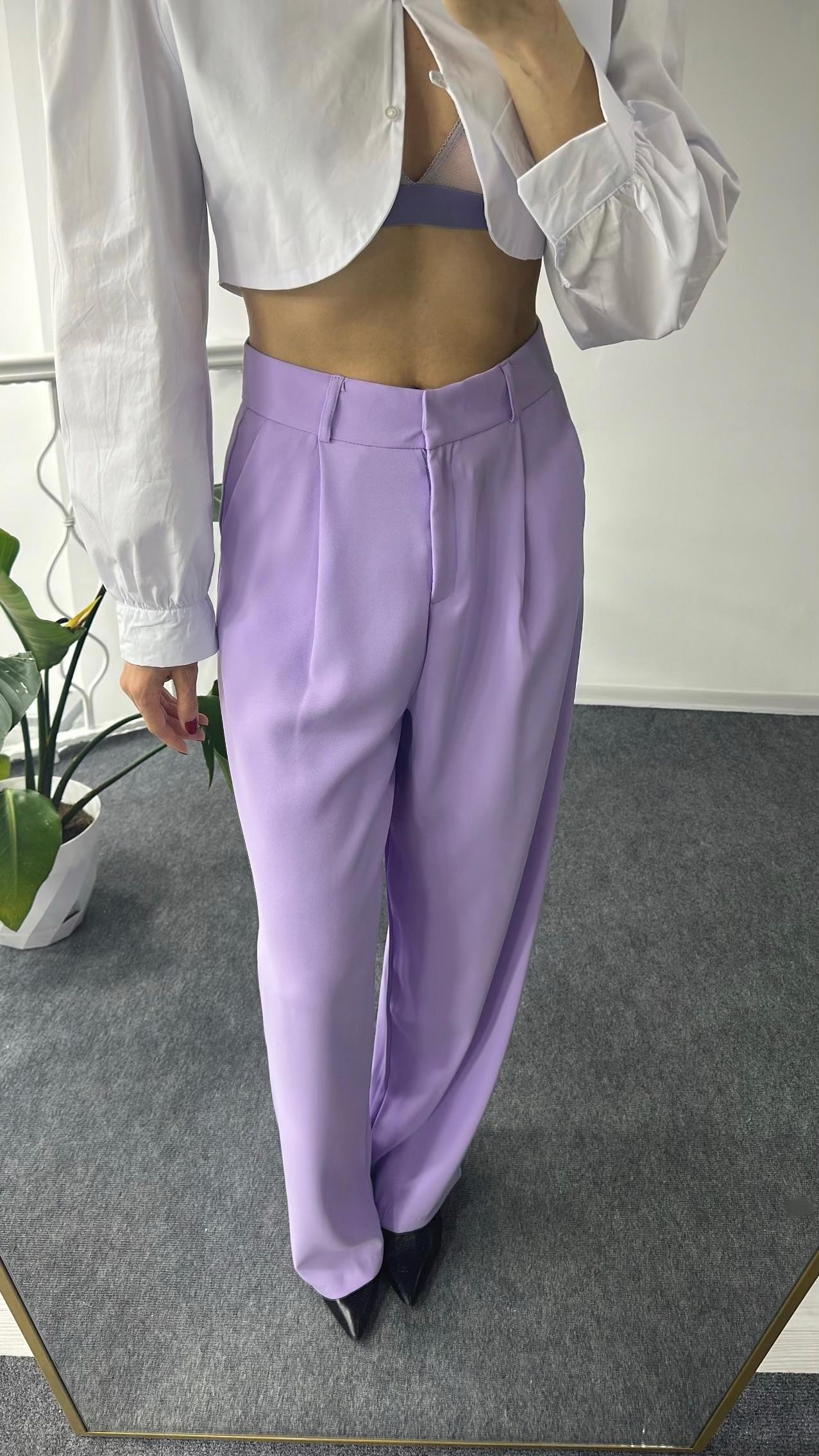 Premium Lila Palazzo Pantolon