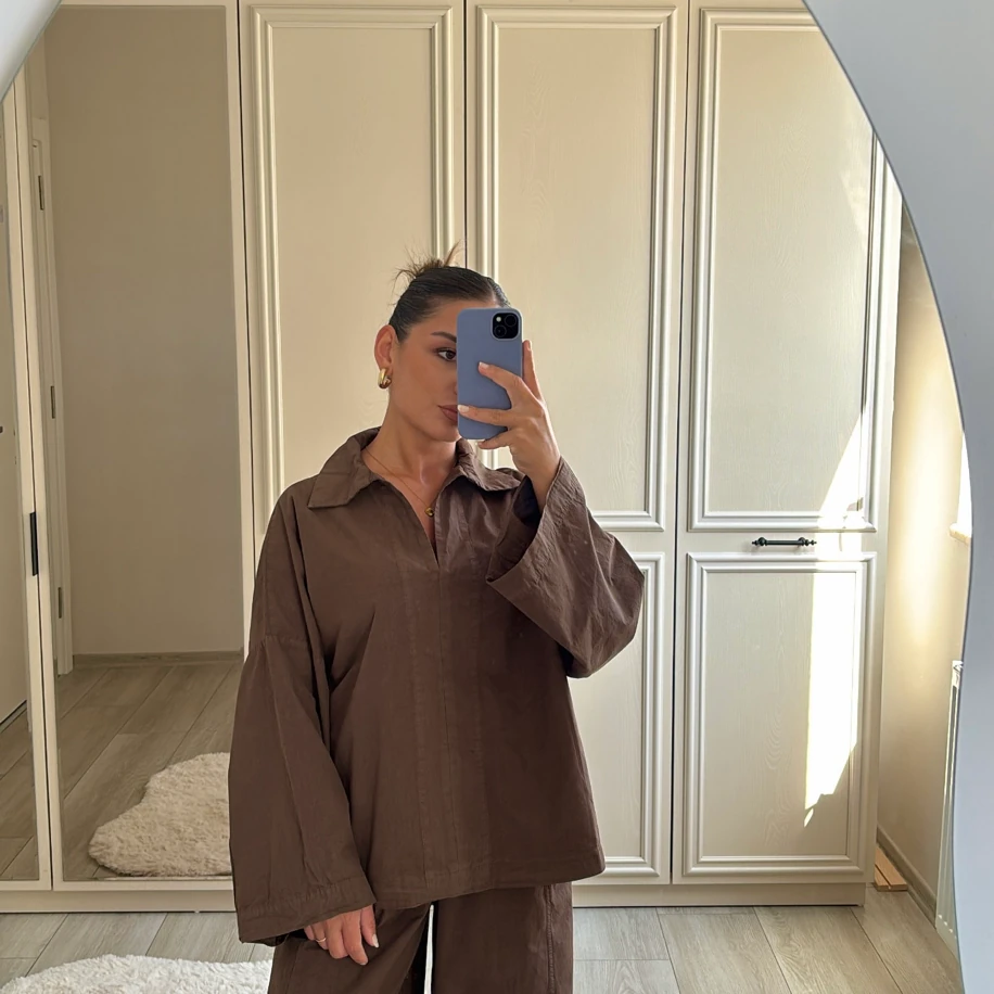 Premium Kahve Poplin Takım