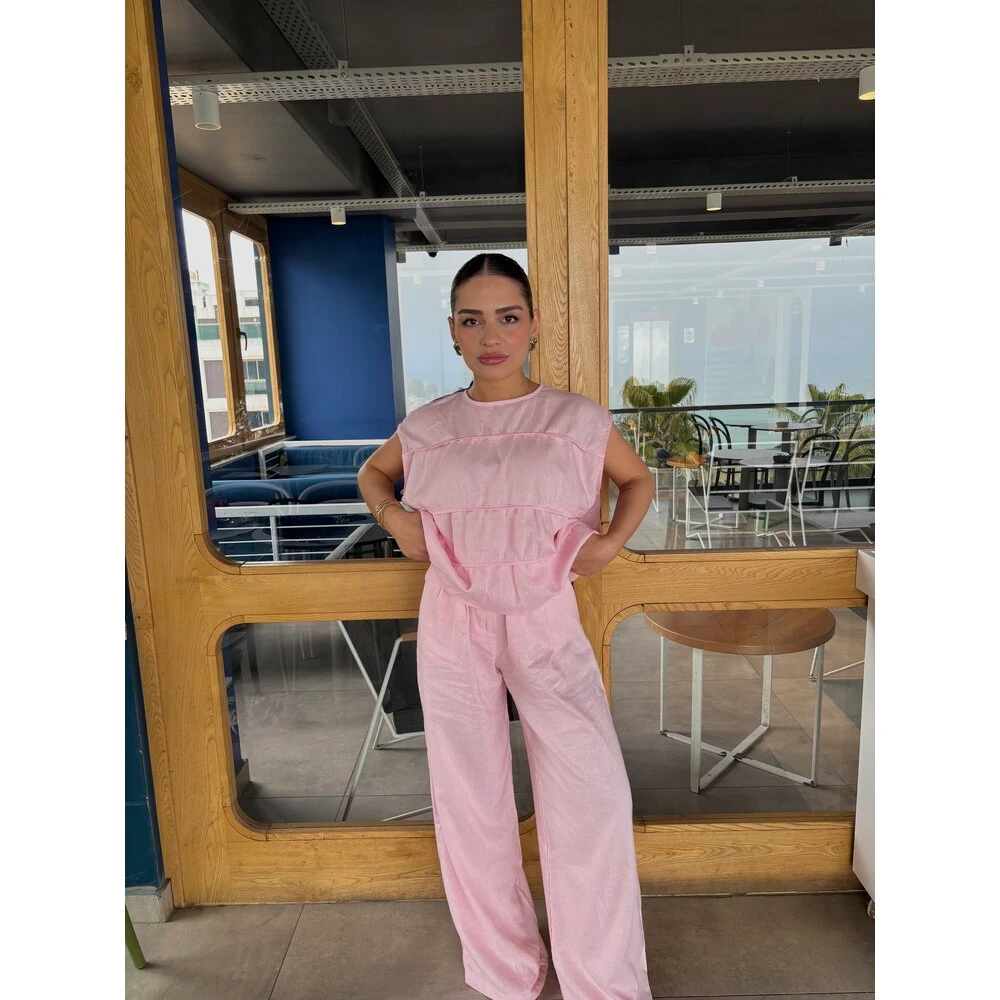 Pembe Ham Keten Takım