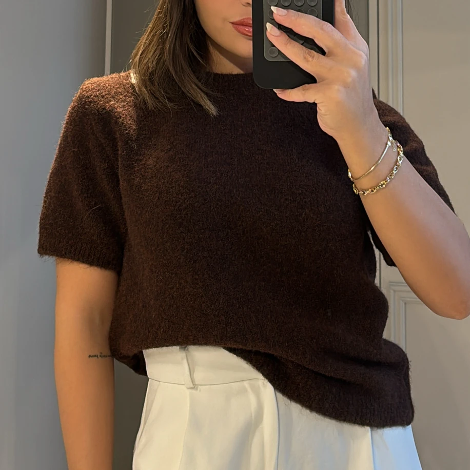 Orj Marka Kısa Kollu Kahve Kazak