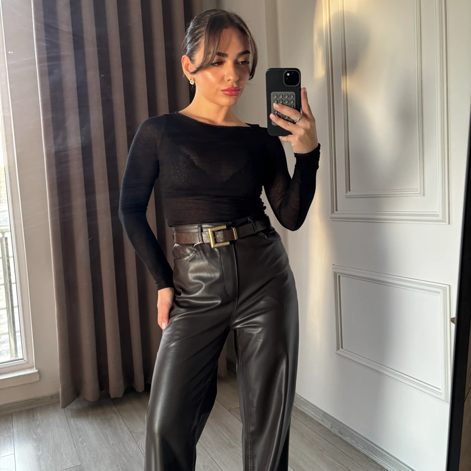 Orj Marka Kahve Deri Palazzo