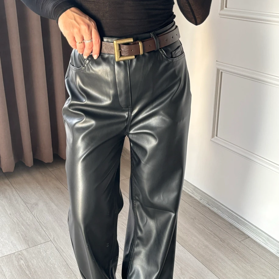 Orj Marka Siyah Deri Palazzo