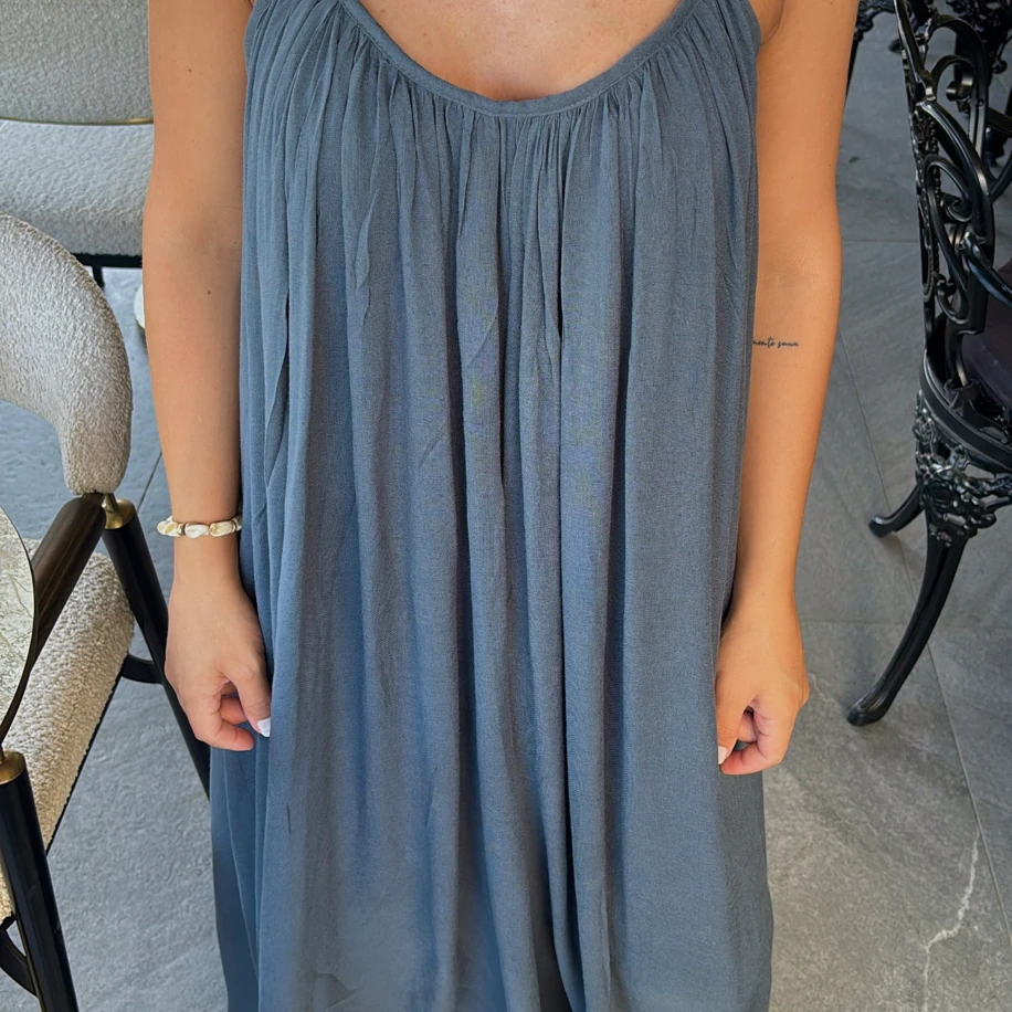 Antrasit İp Askılı Elbise