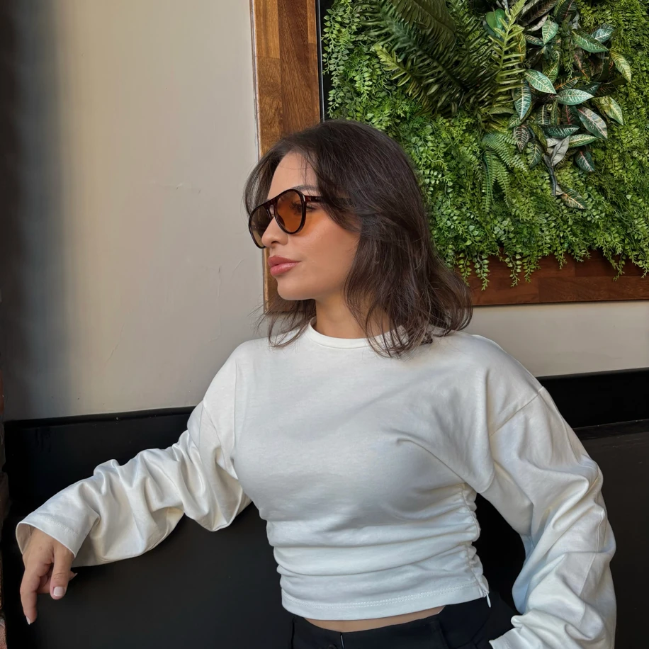 Yandan Fermuar Detay Bluz