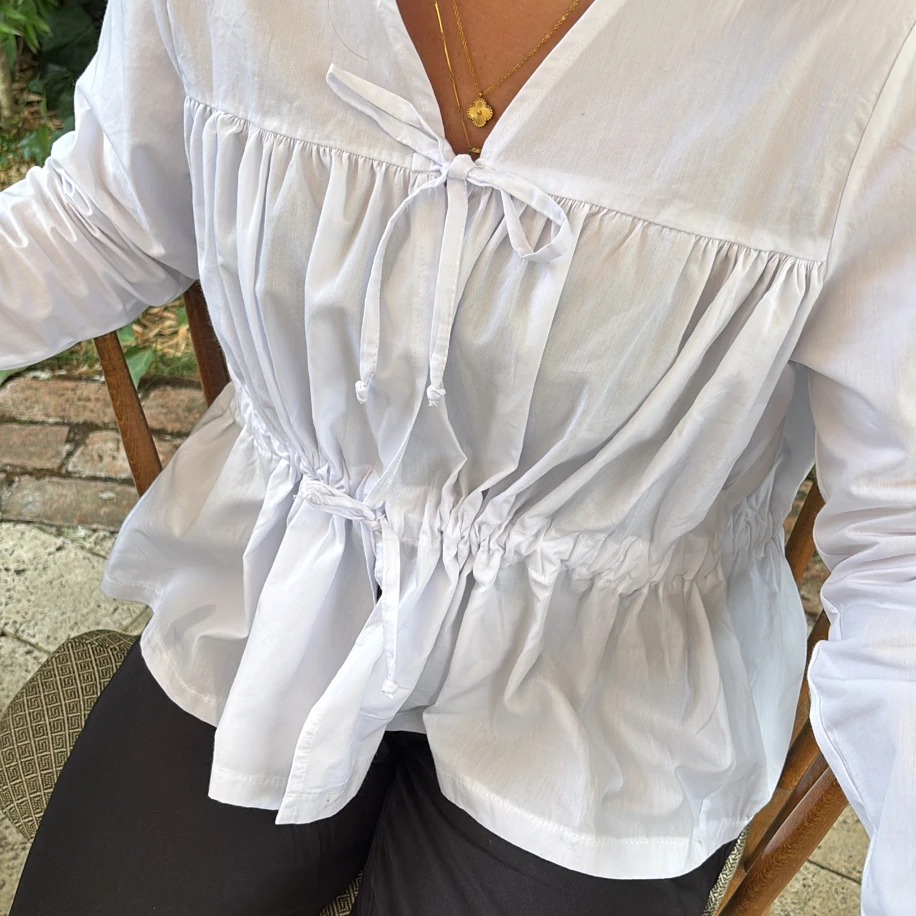 Bağlamalı Poplin Bluz