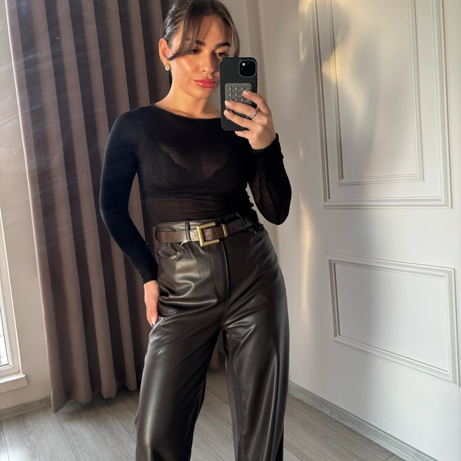 Orj Marka Kahve Deri Palazzo