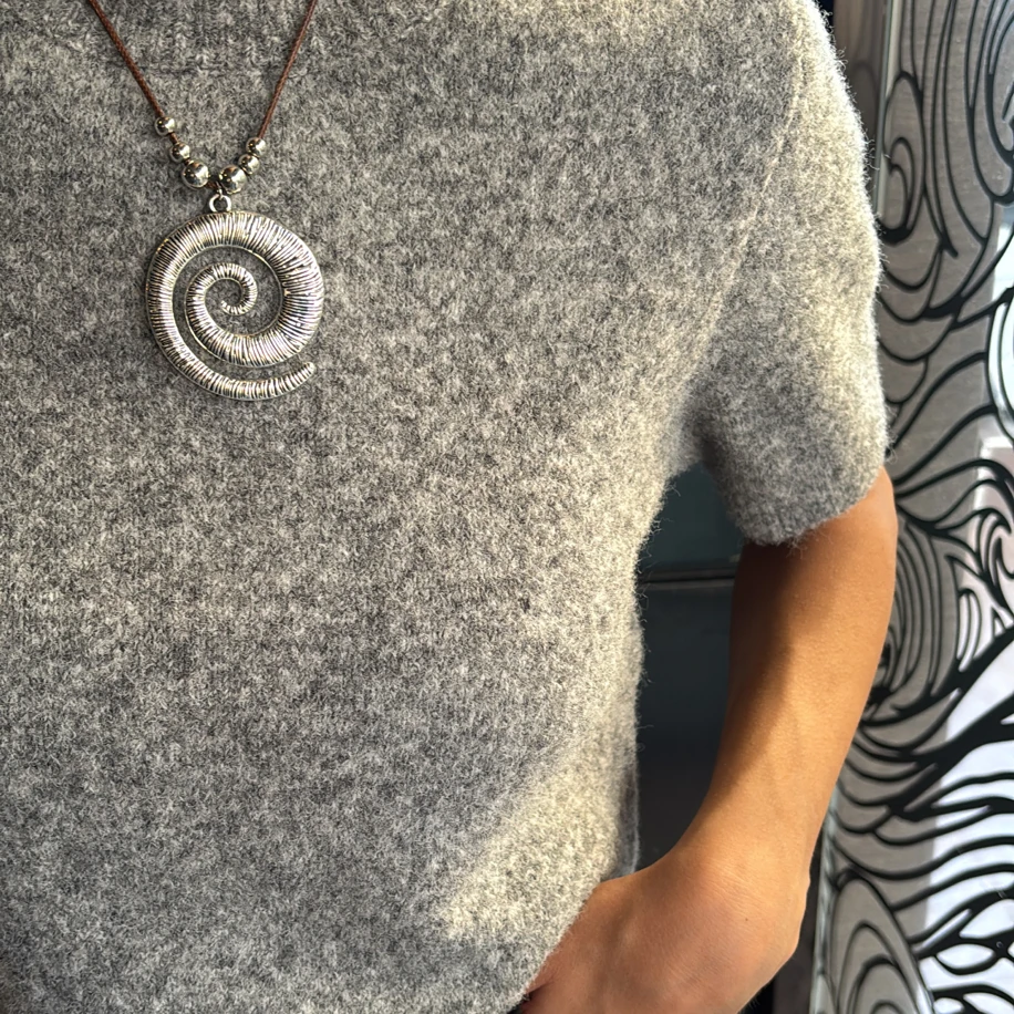 Orj Marka Kısa Kollu Açık Gri Kazak