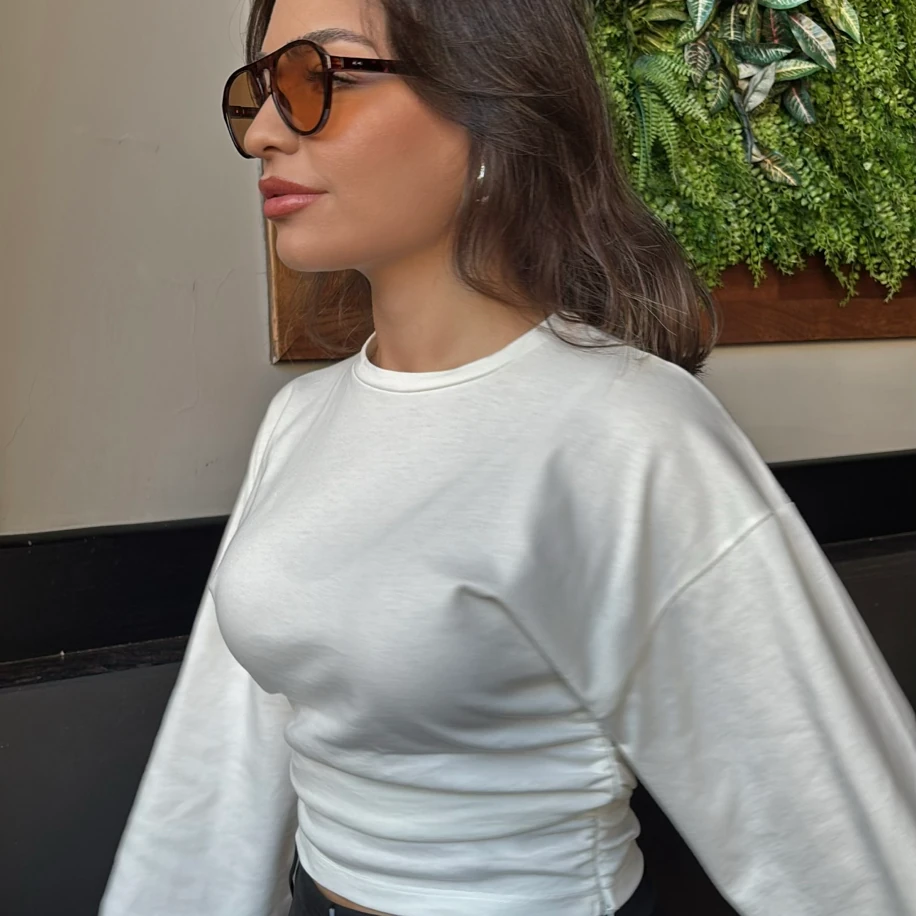 Yandan Fermuar Detay Bluz