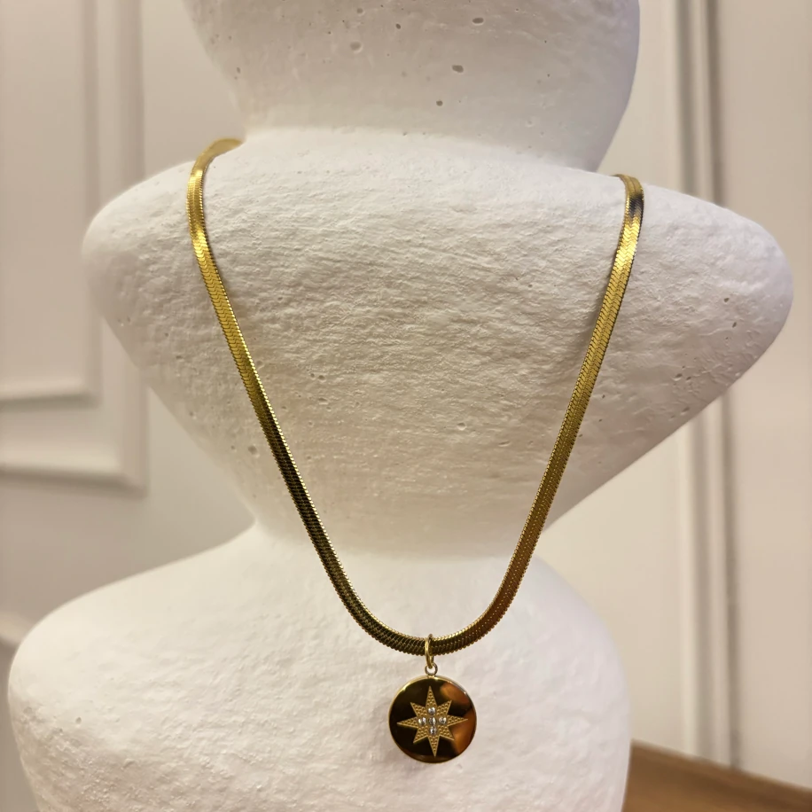 Çelik Yassı Zincir-Plaka Kolye