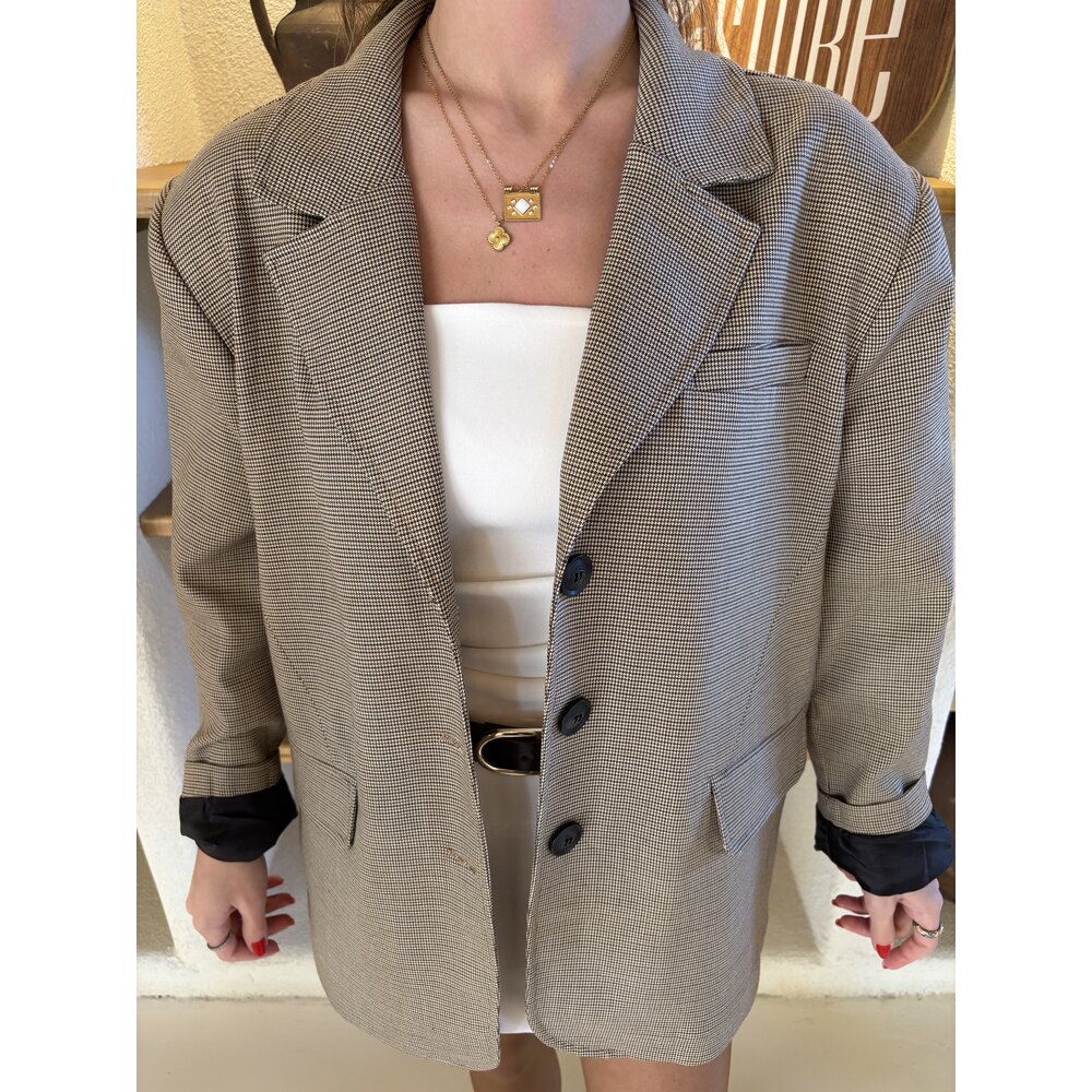 Premıum Ekose Blazer