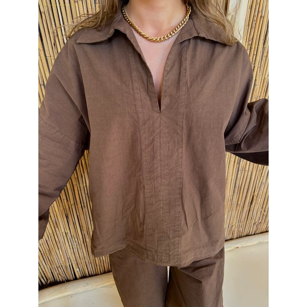 Premium Kahve Poplin Takım