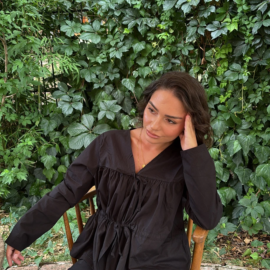 Bağlamalı Poplin Bluz