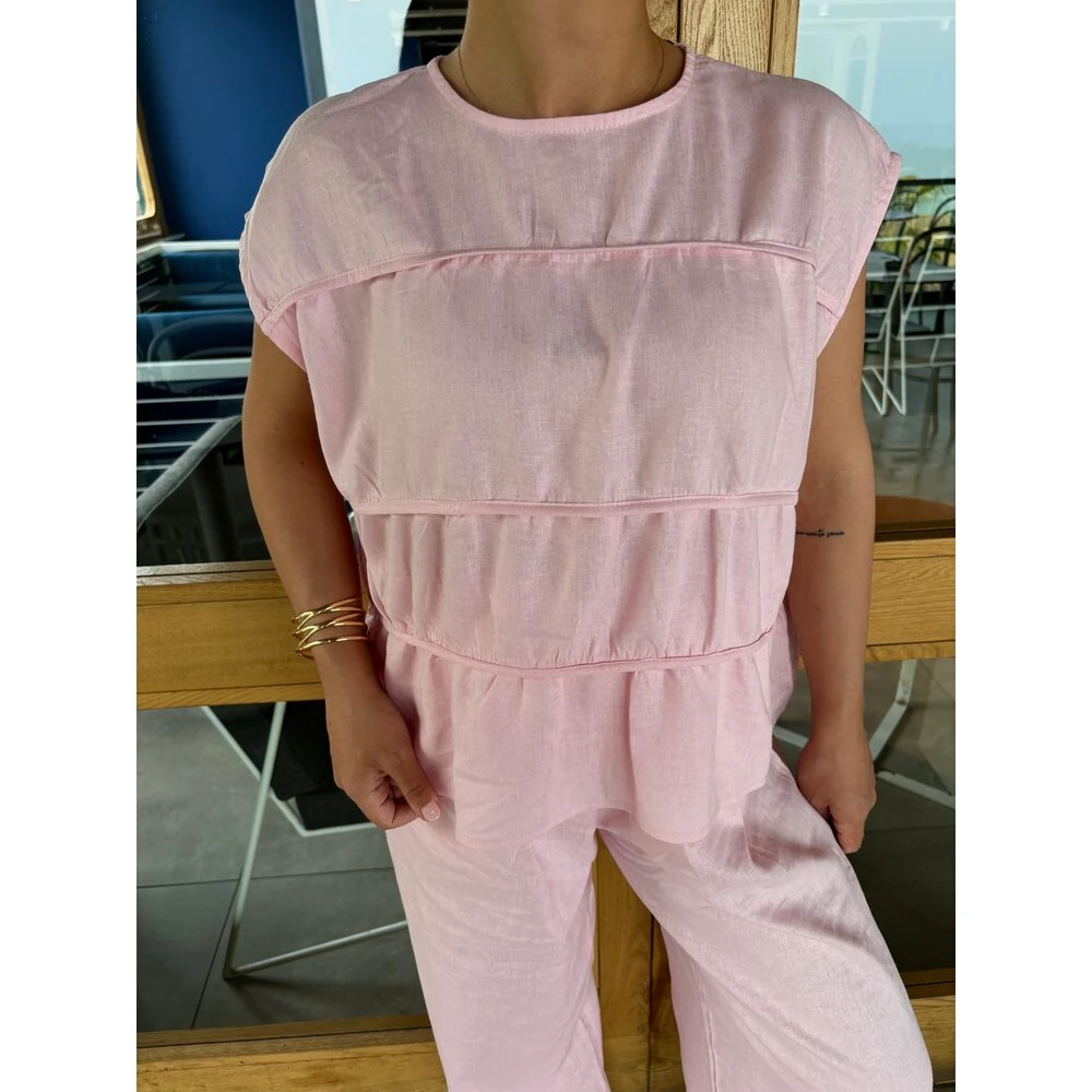 Pembe Ham Keten Takım