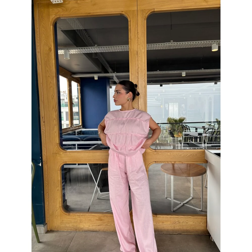 Pembe Ham Keten Takım