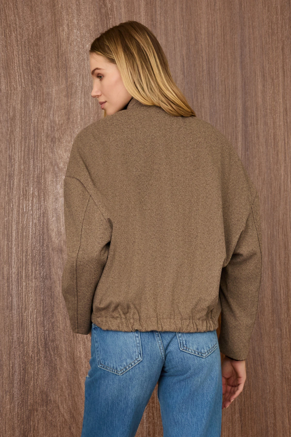 Beli Lastikli Bomber Mont