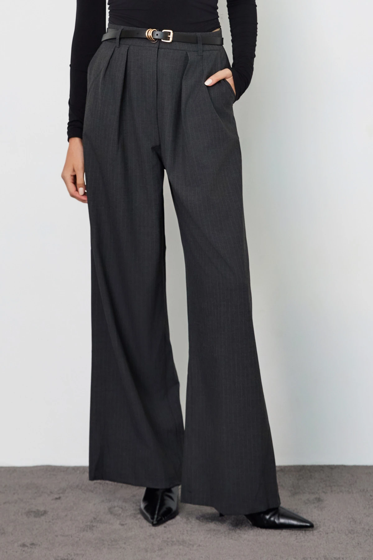 İnce Çizgili Palazzo Pantolon