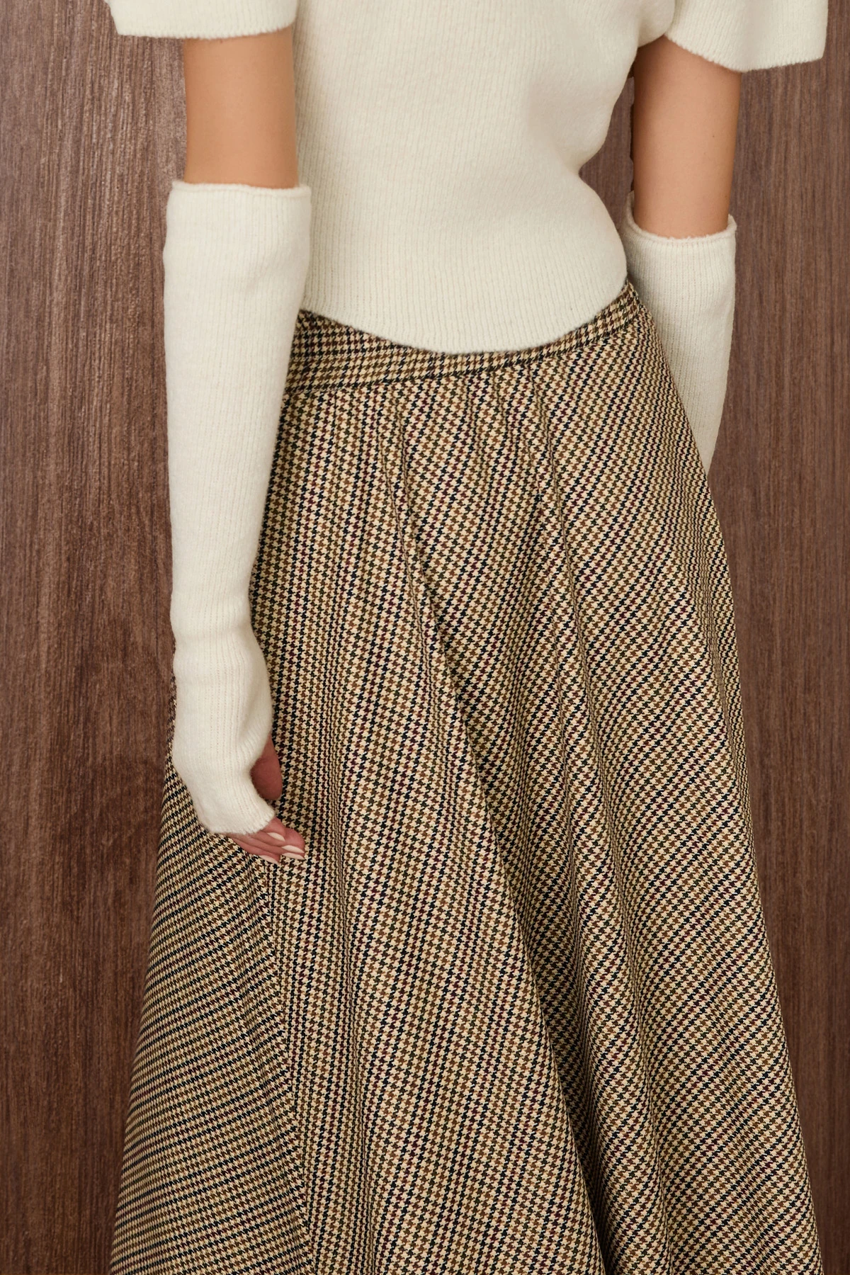 Desenli Rahat Kesim Midi Etek