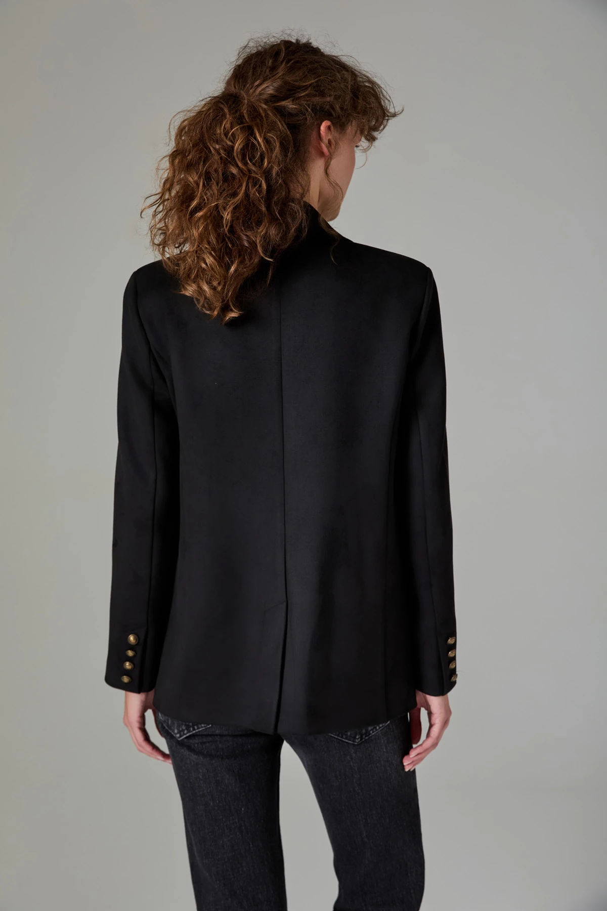 Oversize Tek Dügme Süet Ceket