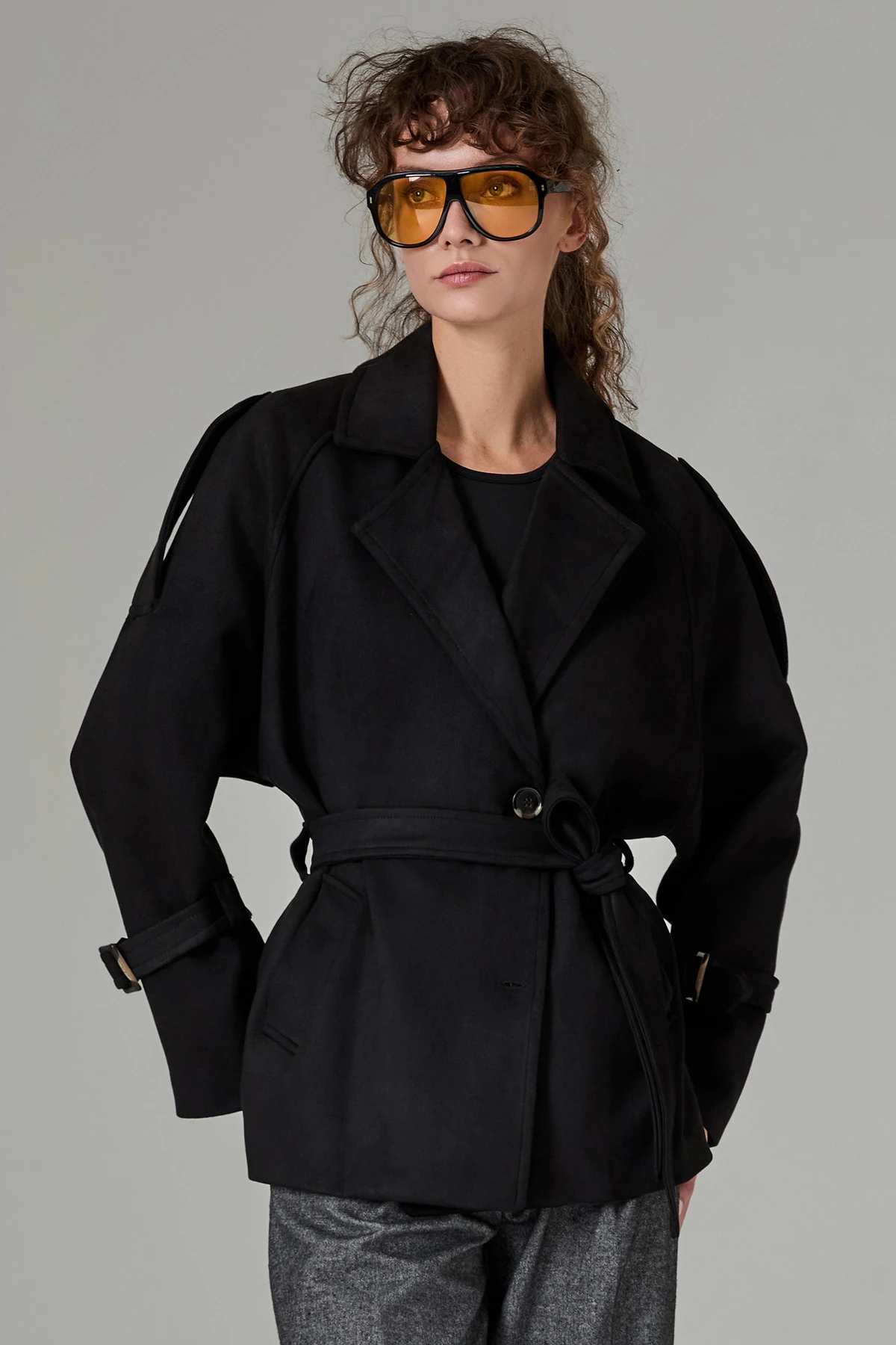 Kemerli Süet Kadin Kaban