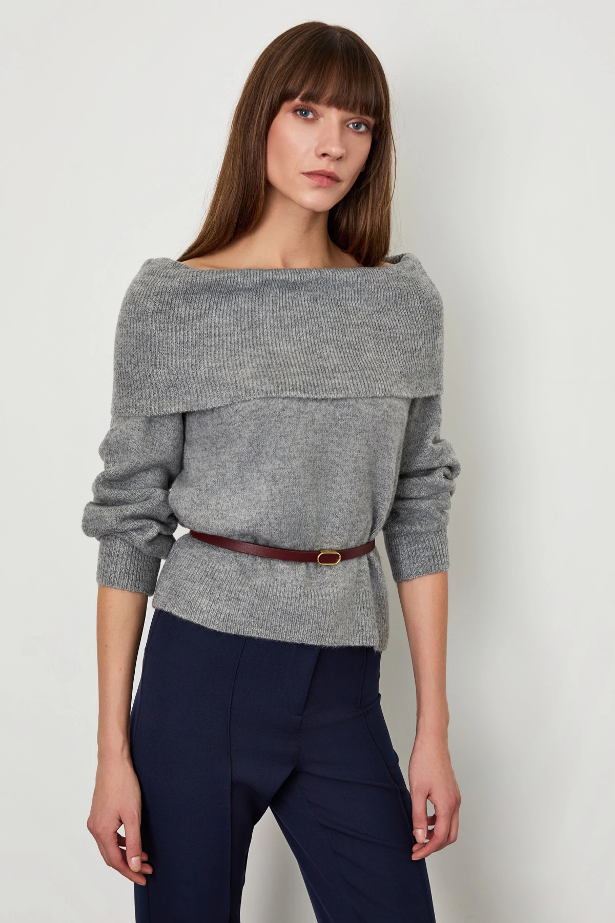 Açık Omuz Triko Kazak