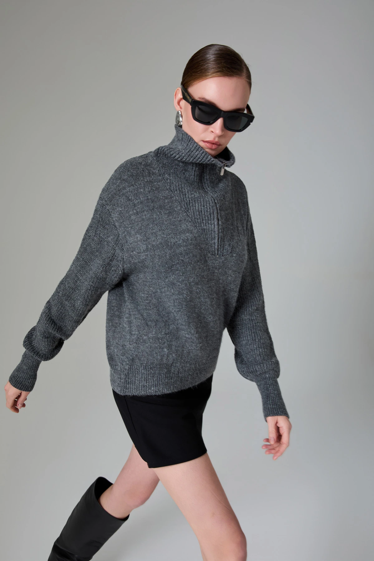 Fermuarli Triko Kazak