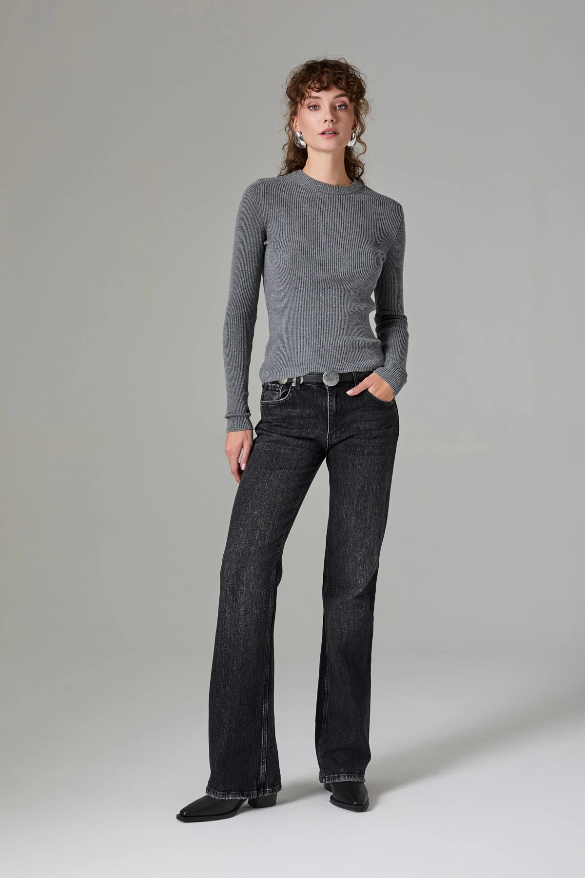 Fitilli Uzun Kol Basic Triko Kazak