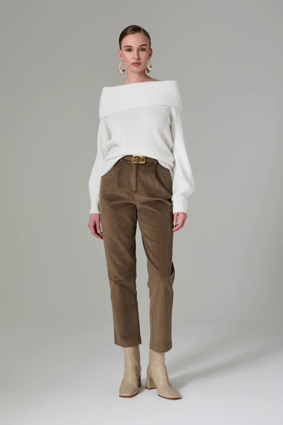 Kemerli Kadife Pantolon